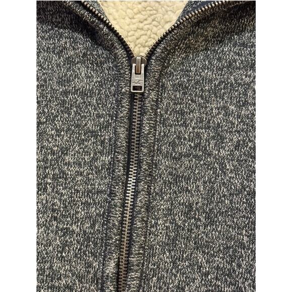 Hollister by Abercrombie Men Sherpa Lined Full Zip Sweater Size Medium Y2K - Picture 5 of 10
